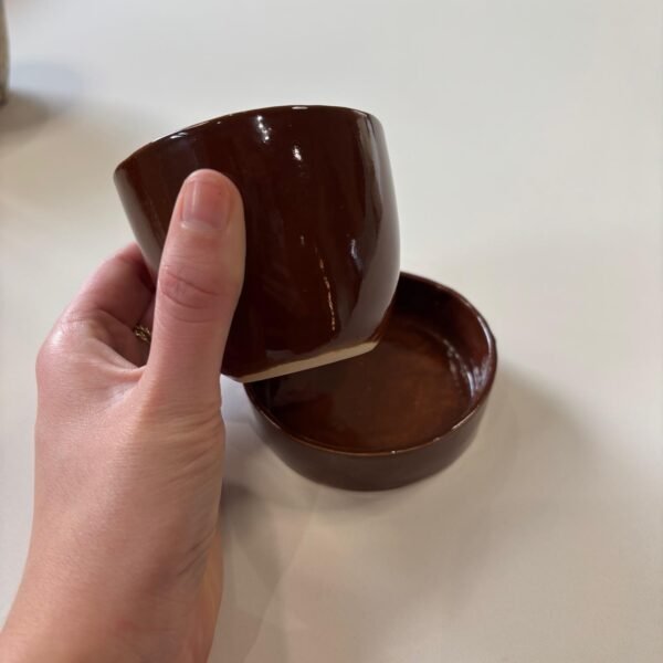 Koffiemok met schotel 'warm duo'