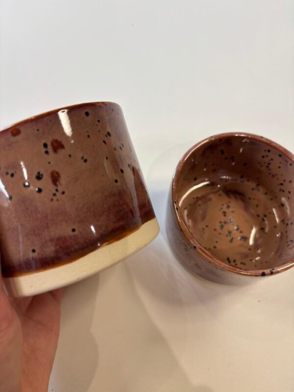 Koffiemok set 'speckled burgundy'